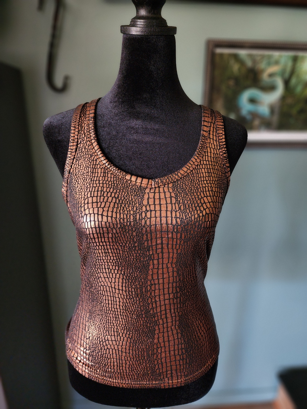 Gold/Bronze Snake Print Tank Top